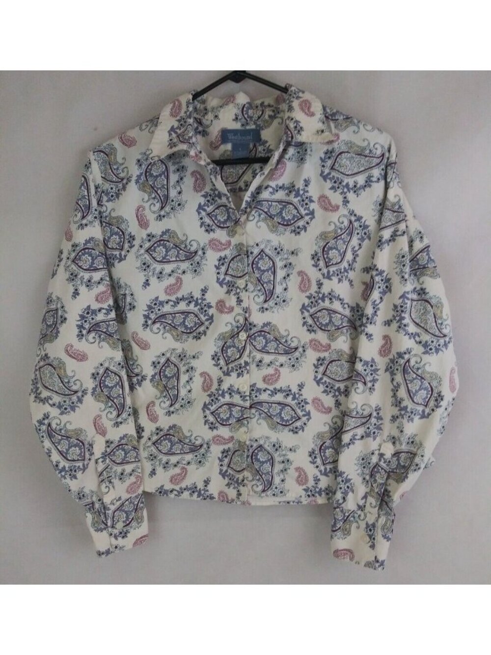 Westbound Women's Colorful Button-Up Floral Paisley Blouse Size Large